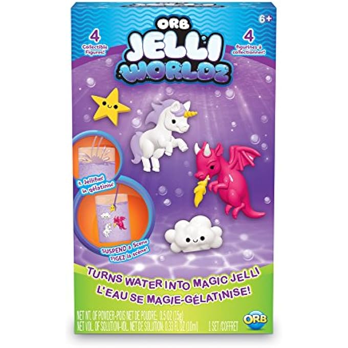 JELLI WORLDZ-UNICORNS & DRAGONS COMPOUND PLAYSET, CLEAR, 5.5" X 2.25" X 9"